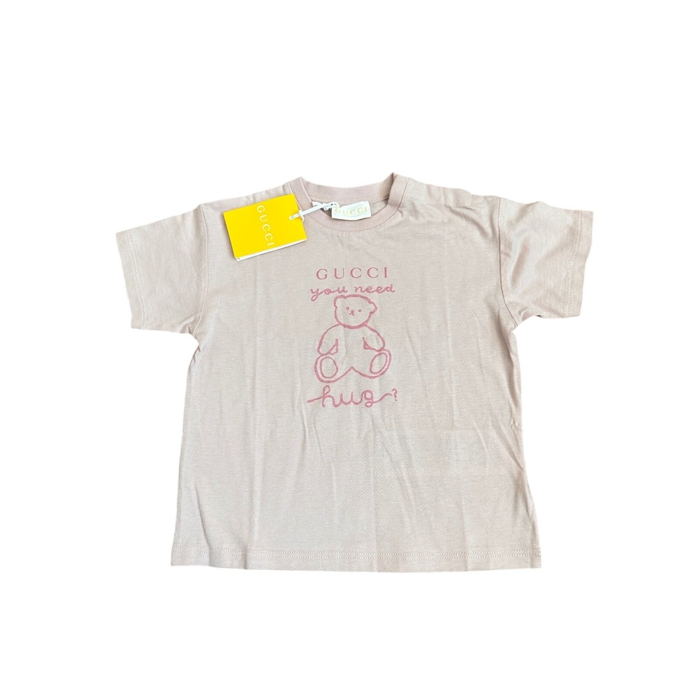 Gucci Kids Pink Teddy Bear Hug T-Shirt 837171 XJHAX 12-18 Months